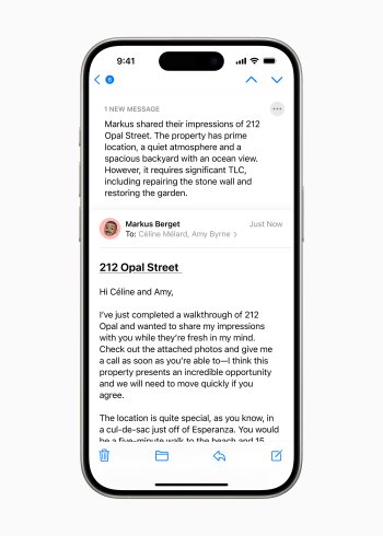 Souhrny e-mailů umožňují uživatelům zobrazit klíčové body, aniž by museli zprávu otevírat, a v případě dlouhých vláken mohou zobrazit příslušné podrobnosti pouhým klepnutím.