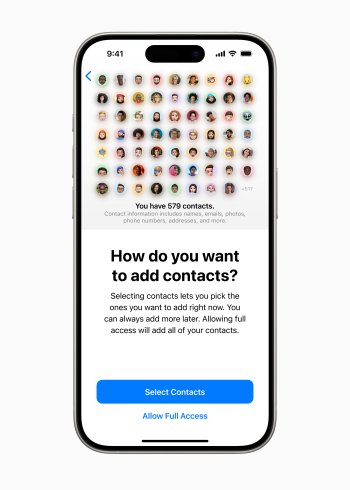 V iOS 18 si uživatelé mohou vybrat, zda chtějí s aplikací sdílet pouze konkrétní kontakty.