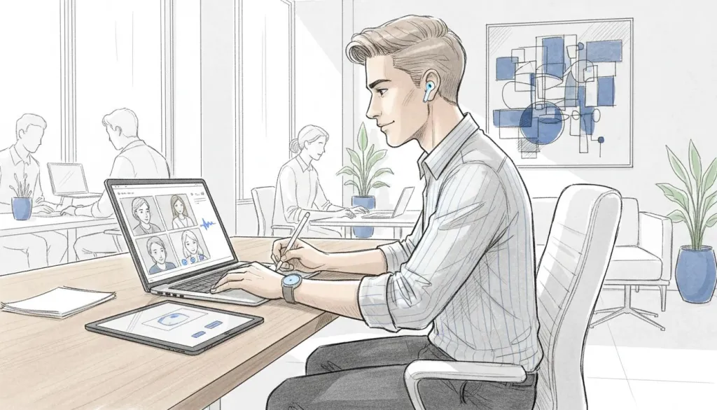 AirPods Pro na pracovn&iacute;m stole