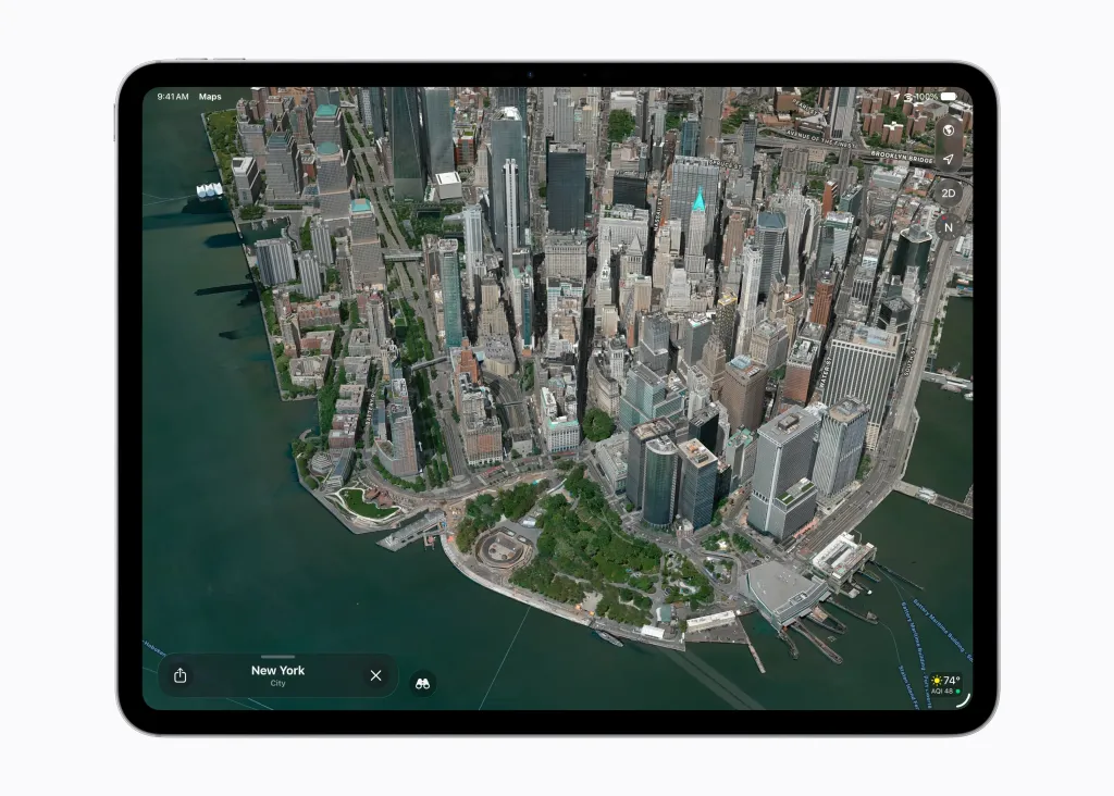Vylep&scaron;en&yacute; Flyover v Apple Map&aacute;ch na iPadu se zobrazen&iacute;m New Yorku