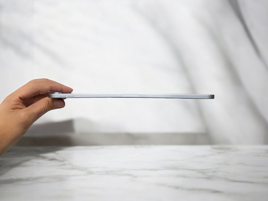 Mírně ohnutý iPad Pro zobrazený z boku. Tento častý problém u iPadů Pro se týká deformace zařízení, aniž by byla ovlivněna jeho funkčnost. Jak opravit nebo zabránit dalšímu poškození? Mírně ohnutý iPad Pro zobrazený z boku. Tento častý problém u iPadů Pro se týká deformace zařízení, aniž by byla ovlivněna jeho funkčnost. Jak opravit nebo zabránit dalšímu poškození?