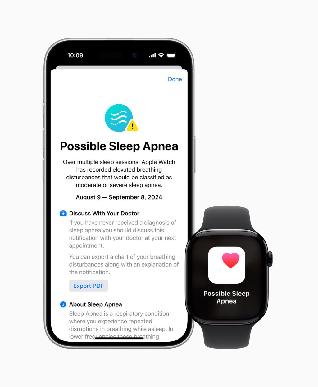 Hodinky Apple Watch dostávají upozornění na spánkovou apnoe, čímž se dále rozšiřují jejich schopnosti inteligentního strážce zdraví uživatelů. Hodinky Apple Watch dostávají upozornění na spánkovou apnoe, čímž se dále rozšiřují jejich schopnosti inteligentního strážce zdraví uživatelů.