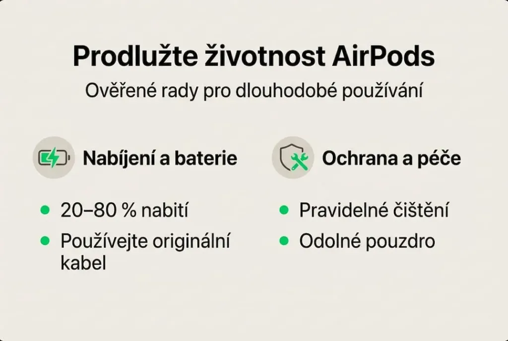 Infografika: Jak pečovat o AirPods, aby vám vydržely co nejdéle Infografika: Jak pečovat o AirPods, aby vám vydržely co nejdéle