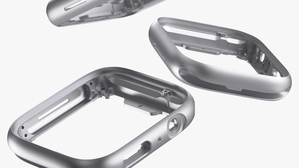 Nová řada hodinek Apple Watch obsahuje v klíčových komponentách recyklované kovy, včetně 100% recyklovaného hliníku v případě Apple Watch Series 9. Nová řada hodinek Apple Watch obsahuje v klíčových komponentách recyklované kovy, včetně 100% recyklovaného hliníku v případě Apple Watch Series 9.