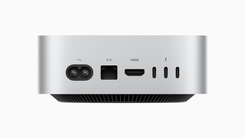 Zadní porty Mac mini včetně Thunderbolt 5