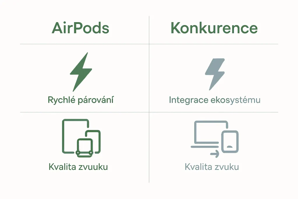Srovn&aacute;n&iacute; AirPods a konkurence v jednoduch&yacute;ch ikon&aacute;ch