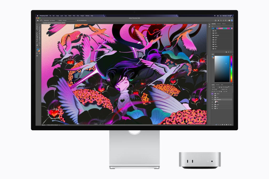 Mac mini M6 a Adobe Photoshop – výkon pro úpravu fotografií a grafiky Mac mini s Apple M6 při profesionální úpravě grafiky v Adobe Photoshopu