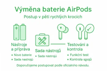 Jednoduchý postup výměny baterie v AirPods krok za krokem