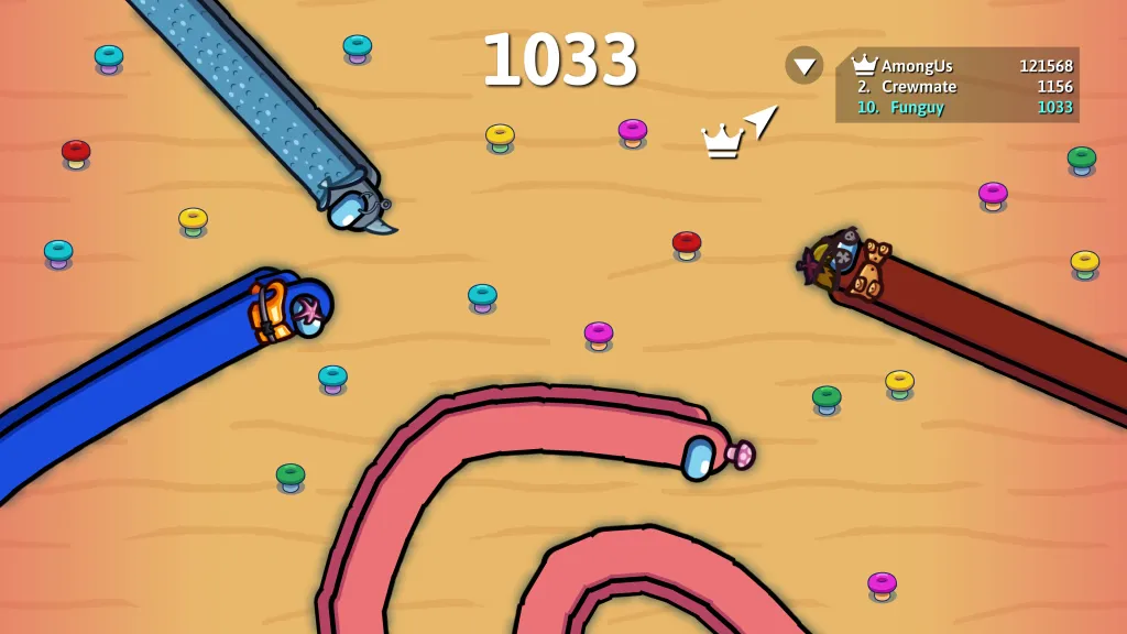 Snake.io+ na Apple Arcade &ndash; exkluzivn&iacute; skiny s motivy Among Us (sn&iacute;mek ze hry)