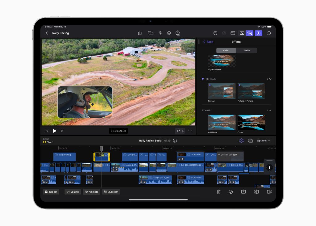 Panoramatick&yacute; režim v Final Cut Pro 11 pro Vision Pro