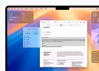 Díky zcela novým systémovým nástrojům pro psaní využívajícím technologii Apple Intelligence mohou uživatelé přepisovat, opravovat a shrnovat text téměř všude, kde píší.