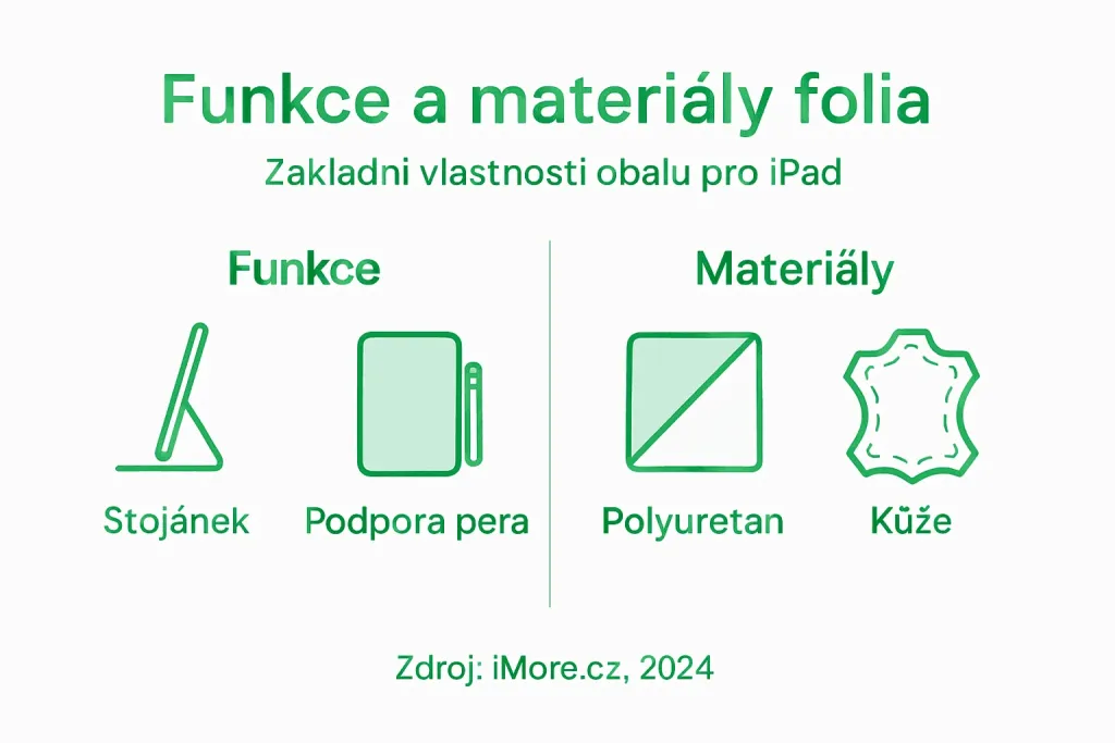 Přehled klíčových vlastností a použitých materiálů foliového pouzdra v přehledné infografice Přehled klíčových vlastností a použitých materiálů foliového pouzdra v přehledné infografice