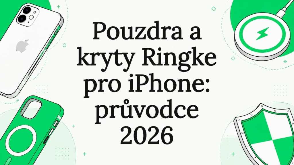 Vizu&aacute;lně poutav&aacute; tituln&iacute; karta s ikonami iPhonu a pouzdra