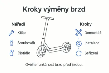 Postup výměny brzd elektrokoloběžky krok za krokem