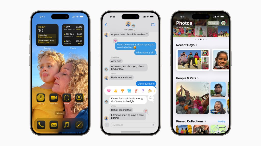 iOS 18 přináší nové možnosti přizpůsobení iPhonu, další způsoby, jak zůstat ve spojení ve Zprávách, historicky nejrozsáhlejší přepracování aplikace Fotky a mnoho dalšího. iOS 18 přináší nové možnosti přizpůsobení iPhonu, další způsoby, jak zůstat ve spojení ve Zprávách, historicky nejrozsáhlejší přepracování aplikace Fotky a mnoho dalšího.