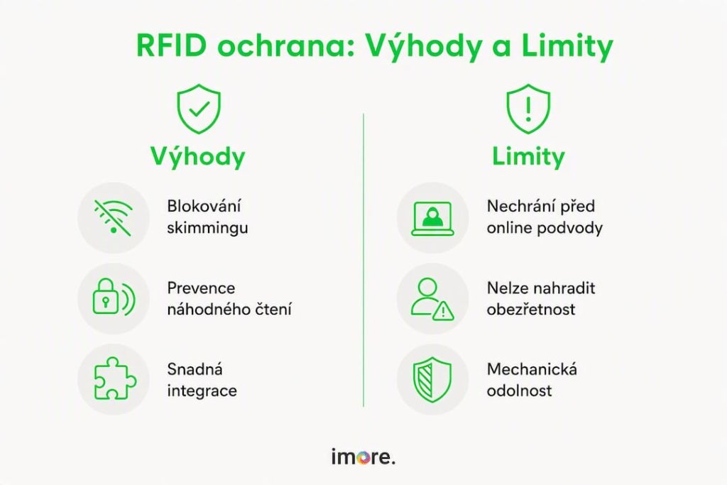 Přehledná infografika, která ukazuje, jaké jsou plusy a slabiny ochrany pomocí RFID Přehledná infografika, která ukazuje, jaké jsou plusy a slabiny ochrany pomocí RFID