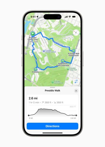 Mapy Apple přinášejí ještě více možností, jak poznávat svět, například možnost vytvářet si vlastní pěší trasy.