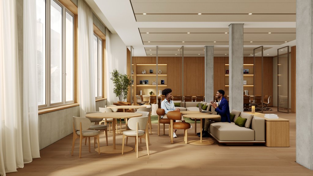 Prostory berlínského centra nabídnou zázemí pro setkávání i konzultace Odpočinková a pracovní zóna v Apple Developer Center Berlin