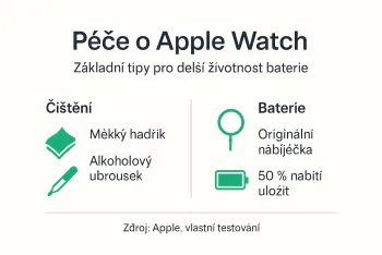 Péče o Apple Watch: 80% delší životnost baterie