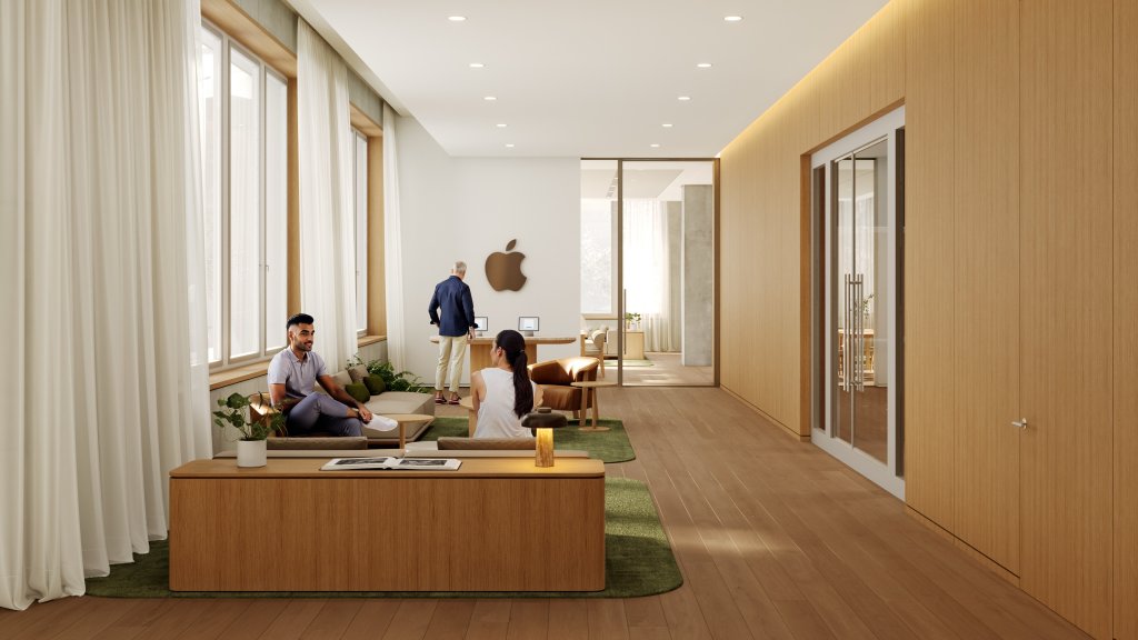 Školící prostory centra budou sloužit workshopům a prezentacím Školící místnost v Apple Developer Center Berlin