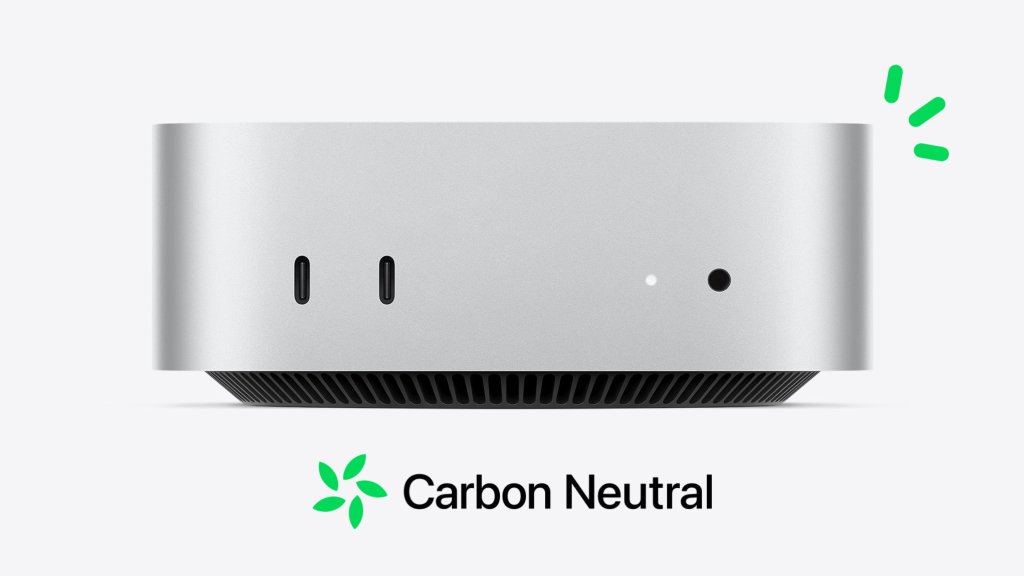 Mac mini uhlíkově neutrální logo
