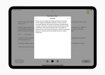Po dokončení záznamu vygeneruje aplikace Apple Intelligence shrnutí, které vám pomůže připomenout klíčové body.