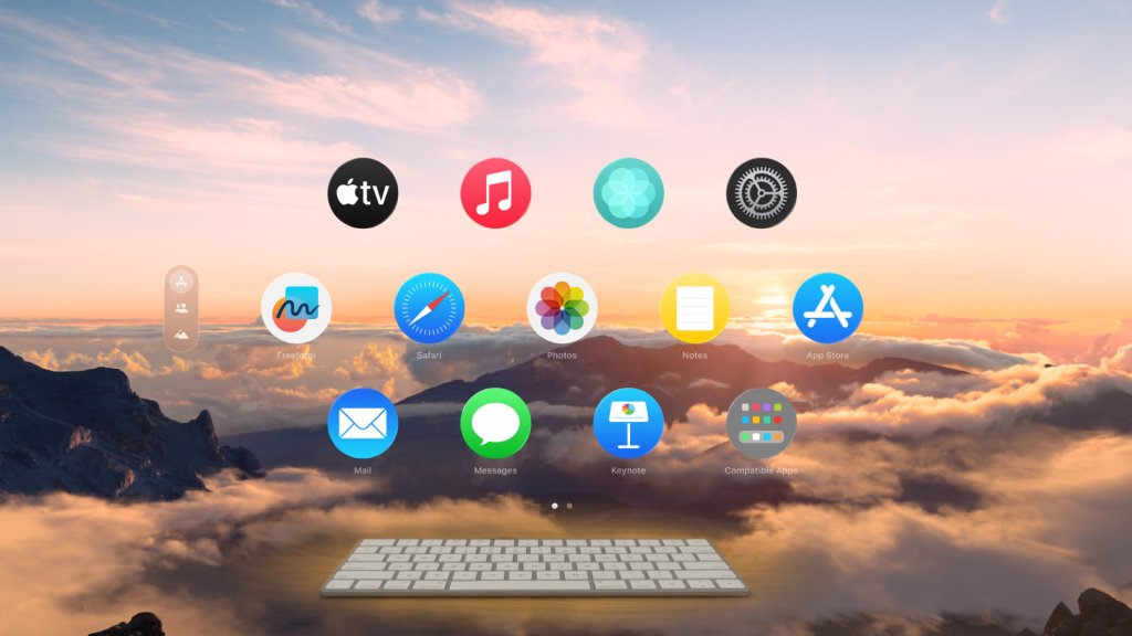 S visionOS 2 budou uživatel&eacute; moci vidět fyzickou Magic Keyboard i při aktivovan&eacute;m Environmentu, což zjednodu&scaron;&iacute; pr&aacute;ci a zv&yacute;&scaron;&iacute; produktivitu na Apple Vision Pro.