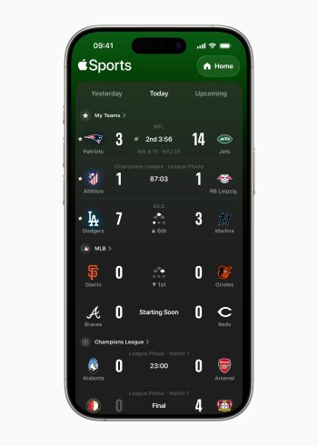 Apple Sports přichází do Česka: Rychlé výsledky, statistiky a živé aktivity přímo na vašem iPhonu