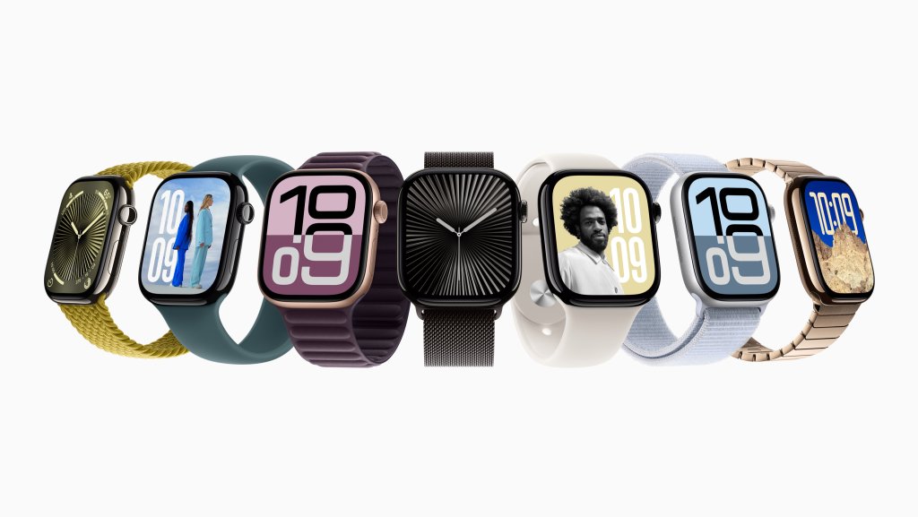 Apple Watch Series 10 je k dispozici v hliníkovém a titanovém provedení, přičemž nabízí širokou škálu působivých barev a povrchových úprav, které podtrhují elegantní a moderní vzhled. Apple Watch Series 10 je k dispozici v hliníkovém a titanovém provedení, přičemž nabízí širokou škálu působivých barev a povrchových úprav, které podtrhují elegantní a moderní vzhled.