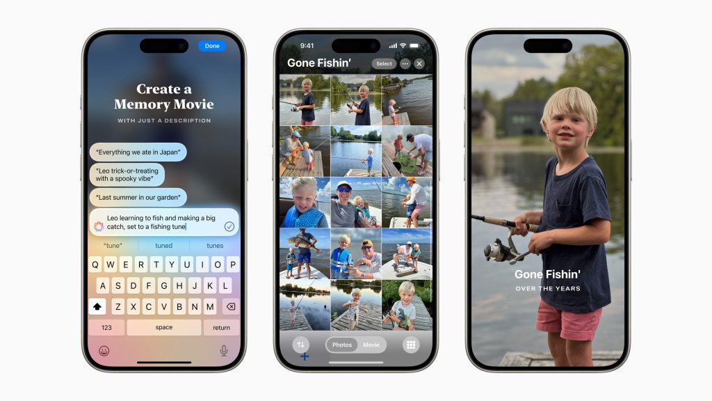 V aplikaci Memories dok&aacute;že Apple Intelligence na z&aacute;kladě popisu uživatele vybrat nejlep&scaron;&iacute; fotky a videa, vytvořit z nich př&iacute;běh a uspoř&aacute;dat je do filmu s vlastn&iacute;m př&iacute;během.