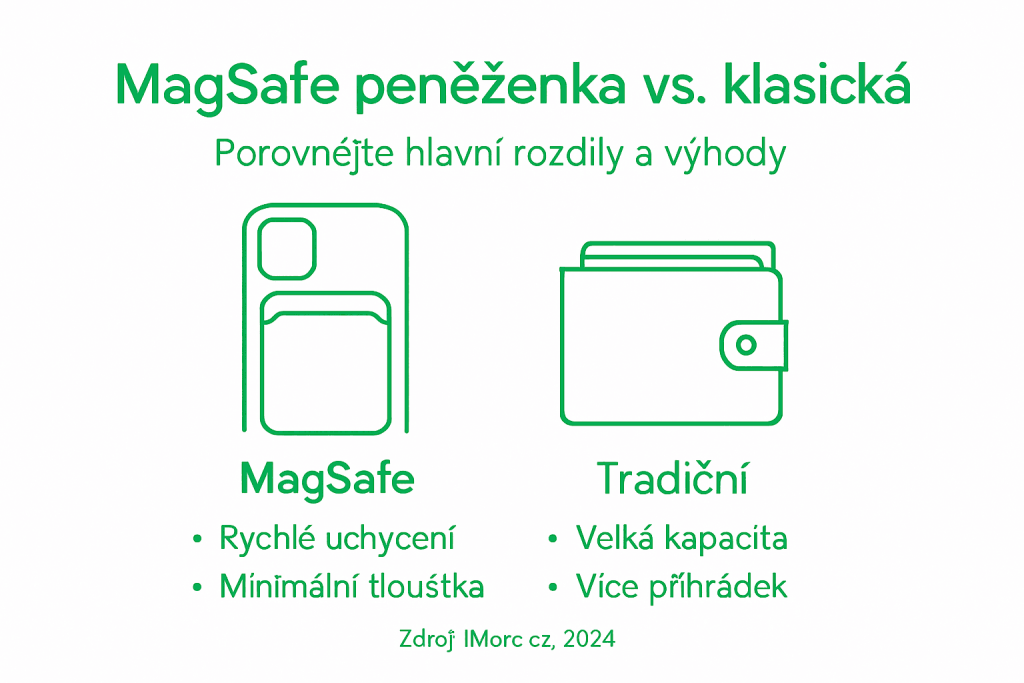 Na infografice najdete přehled rozd&iacute;lů mezi MagSafe peněženkou a tou tradičn&iacute;.