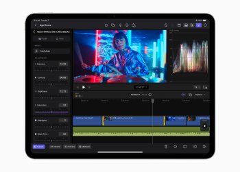 Final Cut Pro pro iPad 2 obsahuje 12 nových barevných předvoleb, osm základních textových titulků, 20 nových zvukových stop a další dynamická pozadí.