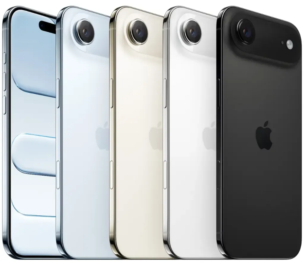 Nejtenčí iPhone 17 Air v ruce u domácího pracovního stolu. Nejtenčí iPhone 17 Air v ruce u domácího pracovního stolu.