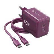 Forcell F-Energy GaN III Crystal Color 60W nabíječka 2× USB-C s kabelem