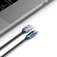 Tech-Protect UltraBoost LED YJ-0035 Kabel USB-A na USB-C 66W/6A 100cm černý/modrý