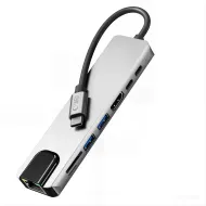 Tech-Protect HB09 USB-C hub 8v1 s HDMI 4K 60 Hz, PD 100 W a RJ45 vesmírně šedý