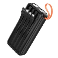 Hoco J151A powerbanka 20000mAh s kabely a dvojitou svítilnou - černá
