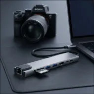 Tech-Protect HB09 USB-C hub 8v1 s HDMI 4K 60 Hz, PD 100 W a RJ45 vesmírně šedý