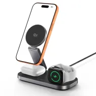 Tech-Protect A52 3v1 Qi2.2 magnetická bezdrátová nabíječka 25 W – černá