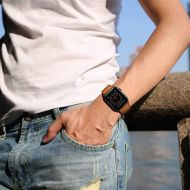 Řemínek Tech-Protect LeatherFit pro Apple Watch Series 9/8/7 (45mm)