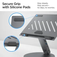 Detail USB-C hubu 6v1 na stojanu Spigen ArcDock Laptop Stand Hub LD204H