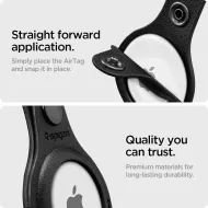 Kožené pouzdro Spigen Valentinus Apple AirTag 1 / 2 černé