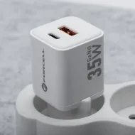 Forcell F-Energy VT-35C Mini GaN III 35W rychlá síťová nabíječka USB-A USB-C PD QC 4.0 bílá