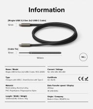 USB-C kabel Ringke RCC-20G10 USB 3.2 Gen 2x2 PD3.1 240W 20Gbps 1m černý