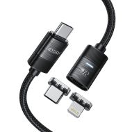 Tech-Protect UltraBoost Magnetic YJ-0013 Kabel USB-A na USB-C / Lightning PD27W/3A 2m černý