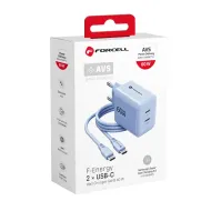 Forcell F-Energy GaN III Crystal Color 60W nabíječka 2× USB-C s kabelem