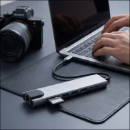 Tech-Protect HB09 USB-C hub 8v1 s HDMI 4K 60 Hz, PD 100 W a RJ45 vesmírně šedý