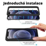 JP Privacy 3D sklo, 2 kusy, s instalačním rámečkem, iPhone 12 Mini, černé