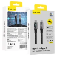 Blavec Zumi USB-C na USB-C kabel PD 60W 3A s LCD displejem 1m černý