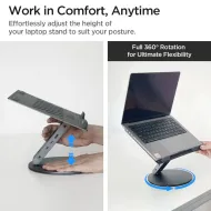 Ergonomický stojan na notebook s nastavitelnou výškou a rotací 360° – Spigen LD204H